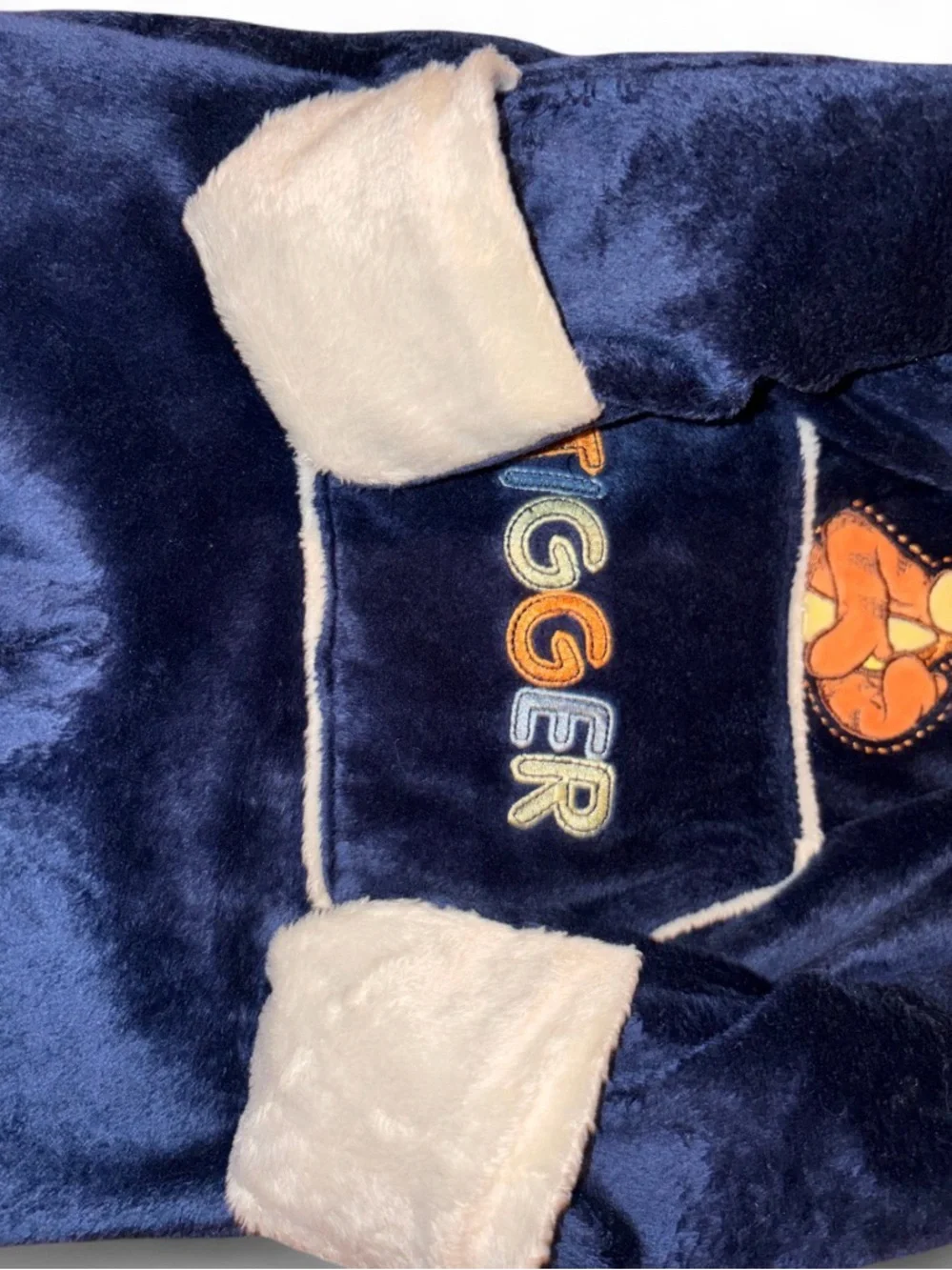 Disney Navy Plush Tigger Hooded Footed One-Piece